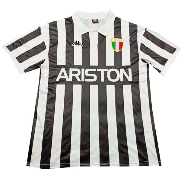 Tailandia Camiseta Juventus Replica Primera Ropa Retro 1984 Negro Blanco